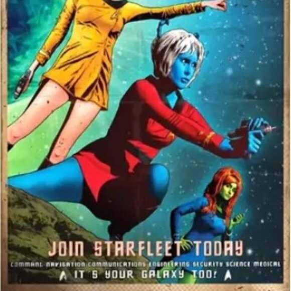 Star Trek Women"Join Starfleet" adventure metal poster 8"x12" USS Enterprise - Picture 3 of 7